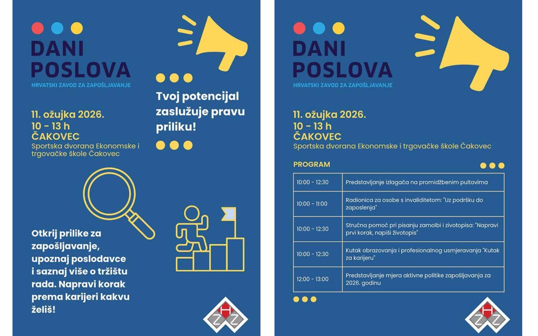 Dani poslova 11. ožujka, u Sportskoj dvorani ETŠ Čakovec