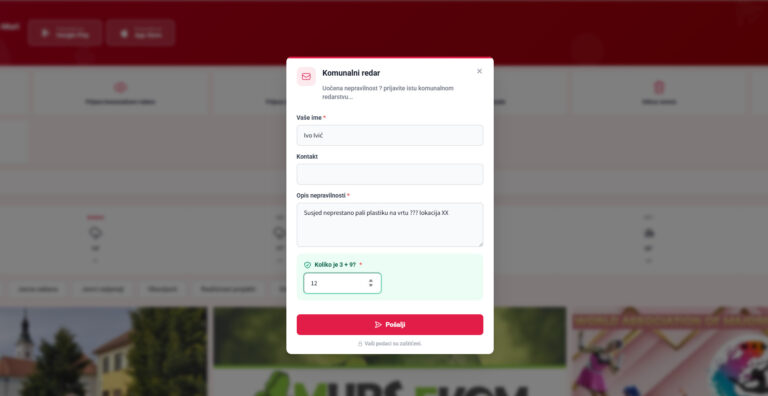 Pomozite nam održati općinu urednom – prijavite nepravilnosti online